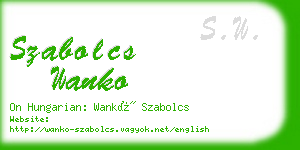 szabolcs wanko business card